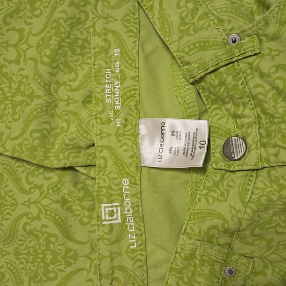 Liz Claiborne - Lime Green Skinny Stretch pants (Ladies size 10) - Picture 1 of 14